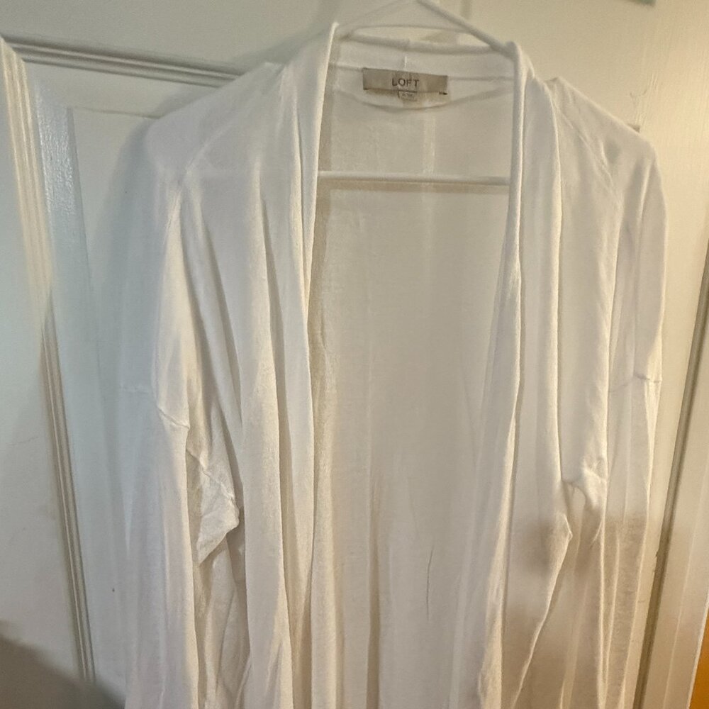 LOFT Lightweight White Cardigan – Size XL